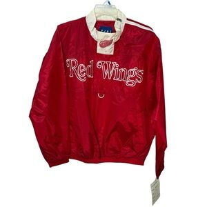 Vintage Detroit Red Wings Red Pullover Jacket Windbreaker size large